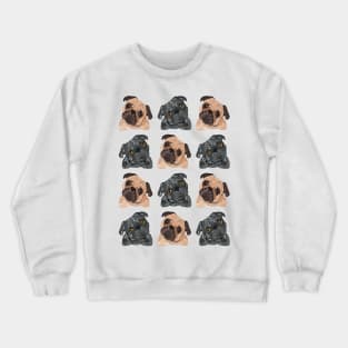 Pug Pattern Crewneck Sweatshirt